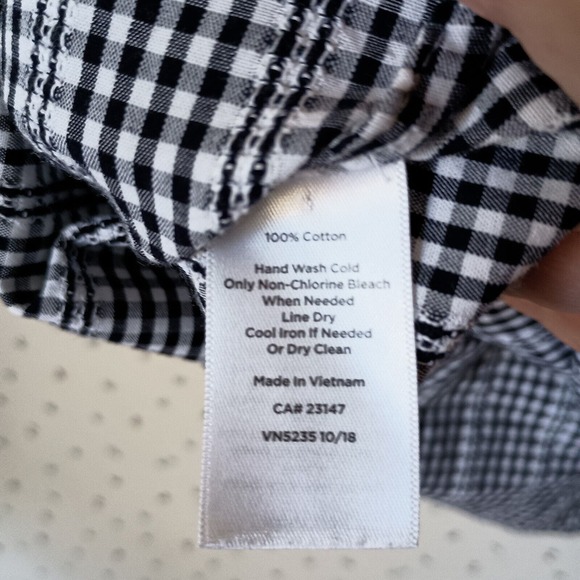 EUC Talbots Size 3X Tunic Top Blouse Black & White Check Trim Detail 100% Cotton - Picture 11 of 11